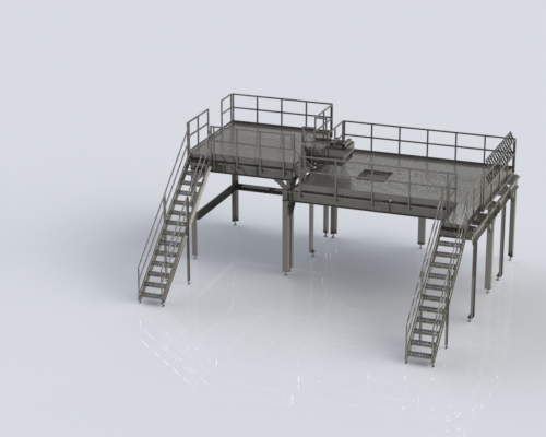 custom work platform inspection station food processing packaging industry